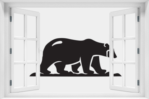 Fototapeta Naklejka Na Ścianę Okno 3D - silhouette of bear  vector illustration on a white background 