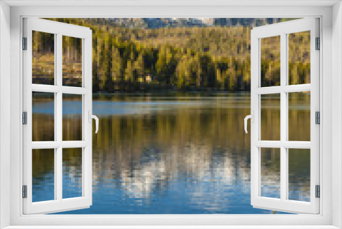 Fototapeta Naklejka Na Ścianę Okno 3D - Wonderful mountain landscape over the pond