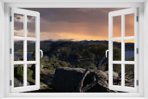 Fototapeta Naklejka Na Ścianę Okno 3D - landscape, view, mountains, sky, nature, trees, flora, morning,