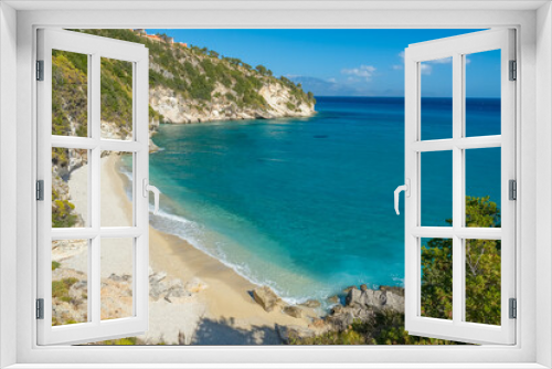 Fototapeta Naklejka Na Ścianę Okno 3D - Beautiful Pelagaki sand beach on Zakynthos island, Ionian sea, Greece
