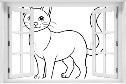 Fototapeta Naklejka Na Ścianę Okno 3D - Cat illustration coloring page for kids