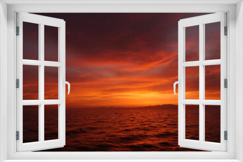 Fototapeta Naklejka Na Ścianę Okno 3D - bodrum sunset scenery mediterranean sea aegean coast of turkey 