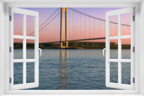 Fototapeta Naklejka Na Ścianę Okno 3D - Sunset view on Danube Bridge on Braila Romania