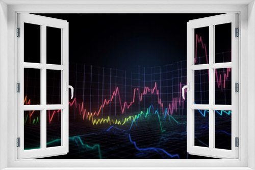 Colorful stock market charts. 