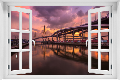 Fototapeta Naklejka Na Ścianę Okno 3D - Bhumibol Bridge in Thailand