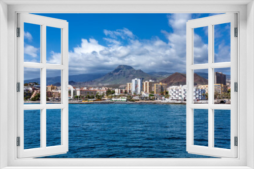 Fototapeta Naklejka Na Ścianę Okno 3D - Town Los Cristianos, Island Tenerife, Canary Islands, Spain, Europe.