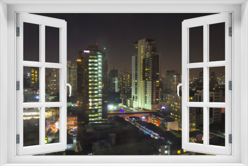 Fototapeta Naklejka Na Ścianę Okno 3D - Night seen in cityscape at Bangkok