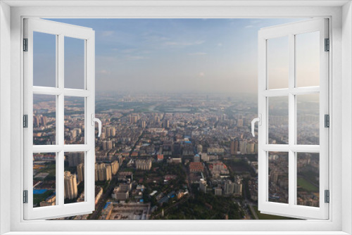 Fototapeta Naklejka Na Ścianę Okno 3D - Residential area at sunny summer day, Guangzhou, China, aerial view