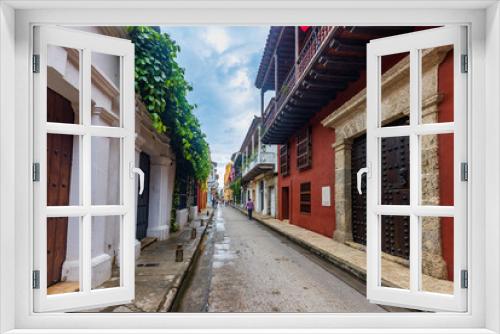 Fototapeta Naklejka Na Ścianę Okno 3D - Cartagena was founded in 1533 by Spanish conquistadors and served as a major port for the Spanish Empire during the colonial era. Its strategic location made it a target for attacks by pirates 