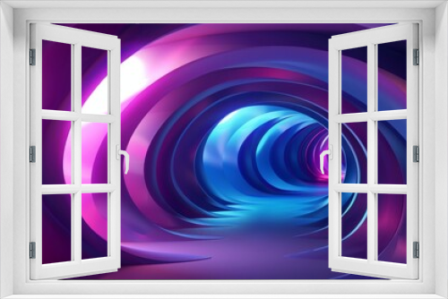 A purple and blue spiral tunnel with a light shining on it - stock background.