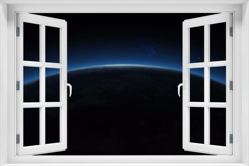 Fototapeta Naklejka Na Ścianę Okno 3D - A serene view of Earth's horizon from space, with copy space