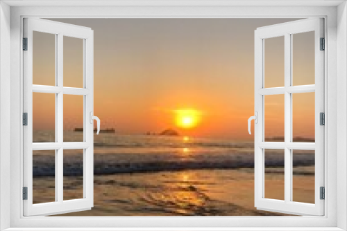 Fototapeta Naklejka Na Ścianę Okno 3D - Sunset in the beach