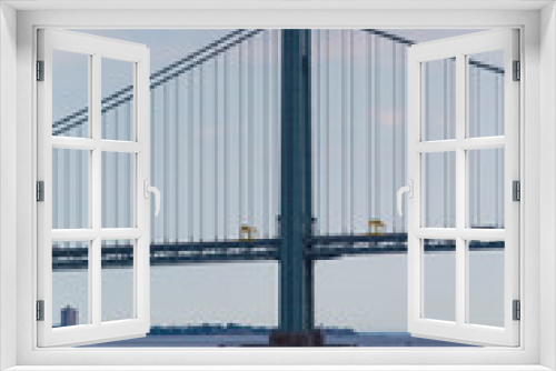 Fototapeta Naklejka Na Ścianę Okno 3D - Ferry Under Bridge