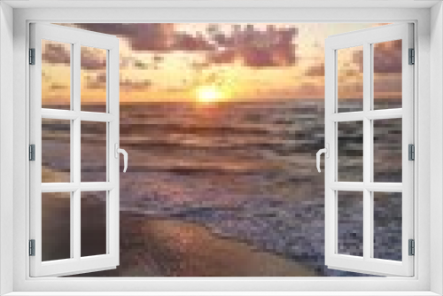 Fototapeta Naklejka Na Ścianę Okno 3D - zachód nad morzem