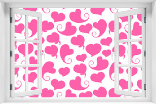 Seamless pattern. Pink hearts on a white background.