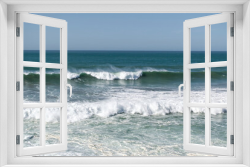 Fototapeta Naklejka Na Ścianę Okno 3D - The waves of the Atlantic Ocean crashing on the shore of Morocco. Africa