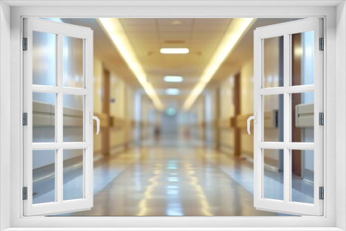 Abstract blur luxury hospital corridor.