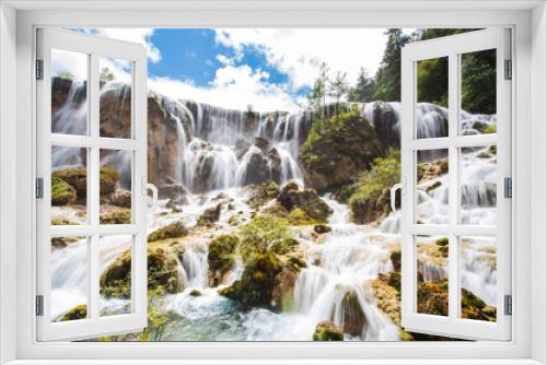 Fototapeta Naklejka Na Ścianę Okno 3D - Pearl Beach Waterfall in Jiuzhaigou, Sichuan, China