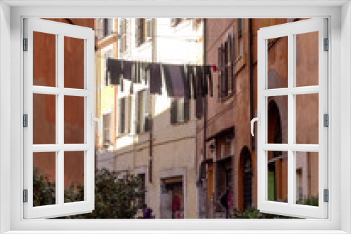 Fototapeta Naklejka Na Ścianę Okno 3D - Laundry in Trastevere district of Rome, Italy.