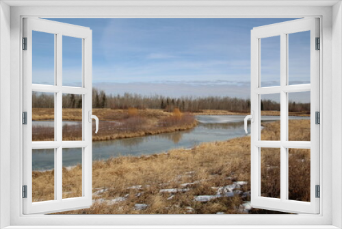 Fototapeta Naklejka Na Ścianę Okno 3D - Melting Spring, Pylypow Wetlands, Edmonton, Alberta
