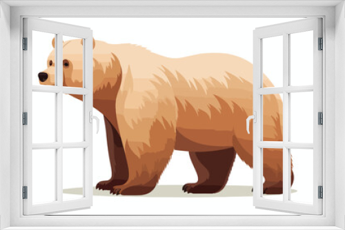 Fototapeta Naklejka Na Ścianę Okno 3D - Cartoon bear flat vector isolated on white background