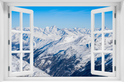 Fototapeta Naklejka Na Ścianę Okno 3D - Mountain massif near Saas-Fee in Switzerland