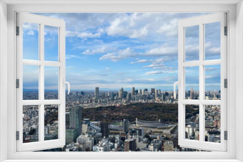 Fototapeta Naklejka Na Ścianę Okno 3D - Tokyo City skyline, with view of Shinjuku