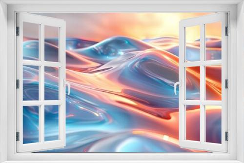 Metallic abstract wavy liquid background layout design tech innovation