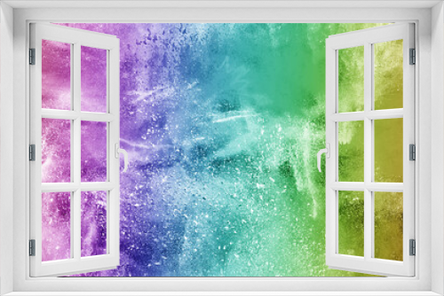Fototapeta Naklejka Na Ścianę Okno 3D - abstract powder splatted background. Colorful powder explosion on white background. Colored cloud. Colorful dust explode. Paint Holi