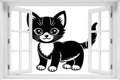 Fototapeta Naklejka Na Ścianę Okno 3D - Adorable Feline Delight Vector Illustration of a Cute Kitty