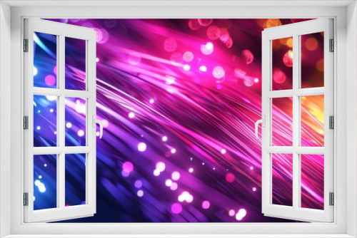 Colored electric cables and LED lights, optical fiber, intense colors, technology background illustration