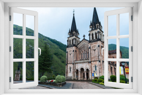 Fototapeta Naklejka Na Ścianę Okno 3D - View Of The Façade Of The Basilica Of Santa Maria In Covadonga. Asturias, Spain