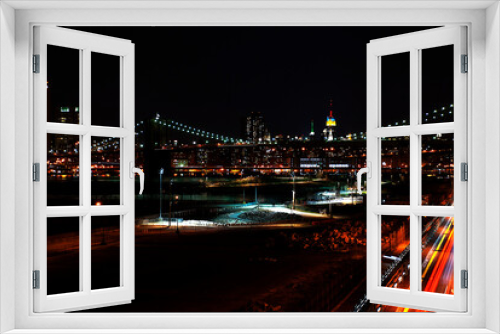 Fototapeta Naklejka Na Ścianę Okno 3D - New York de noche