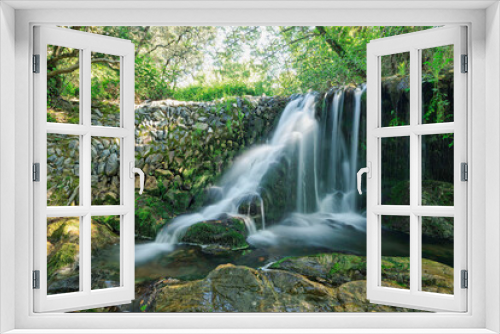 Fototapeta Naklejka Na Ścianę Okno 3D - Enchanting Forest Waterfall