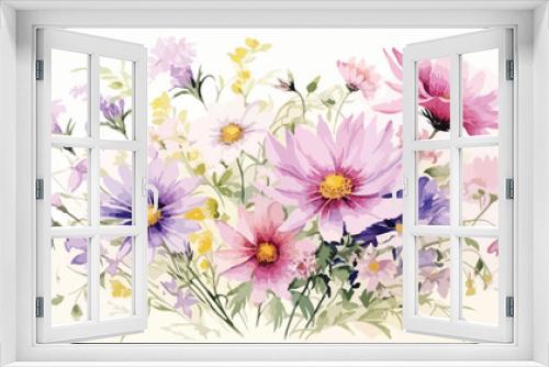 Fototapeta Naklejka Na Ścianę Okno 3D - Spring flowers invitation template card. Bouquet of
