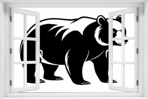 Fototapeta Naklejka Na Ścianę Okno 3D - simple art black bear vector.