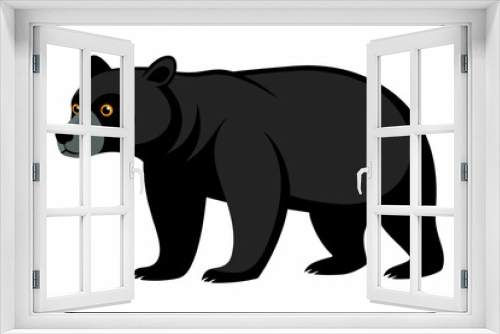 Fototapeta Naklejka Na Ścianę Okno 3D - simple art black bear vector.