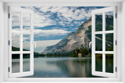 Fototapeta Naklejka Na Ścianę Okno 3D - A view of Monte Garzolet above Castel Toblino on Lago di Toblino