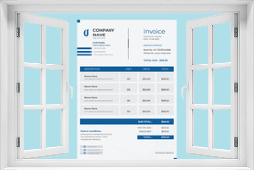 Company business clean modern and Minimal professional creative invoice Vector design template