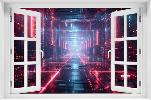 Neon Tech Grid - A Futuristic Cyberpunk Background with Brilliant Light Effects and Lines Evoking High-Tech Imagery