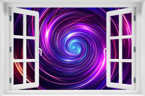 Abstract background with colorful lines in the shape of a spiral on a purple background glow effect Generative AI