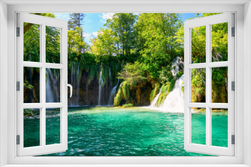 Fototapeta Naklejka Na Ścianę Okno 3D - Galovac waterfall at Plitvice Lakes National Park, Lika, Croatia
