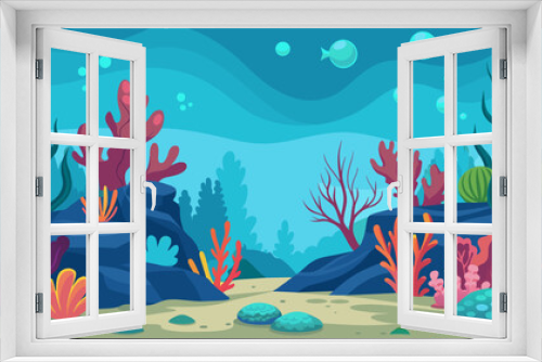 Fototapeta Naklejka Na Ścianę Okno 3D - Exploring the Vibrant World Beneath Illustration of a Coral Reef
