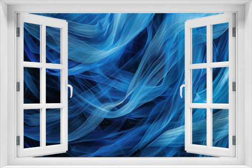 abstract blue transparent waves flowing background