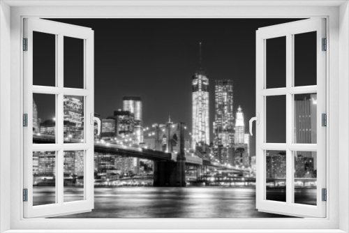 Fototapeta Naklejka Na Ścianę Okno 3D - Black and White New York Skyline