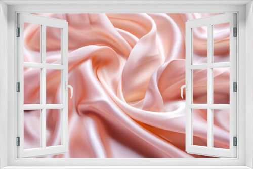 soft and delicate texture with crumpled pink silk sheets - close up texture view