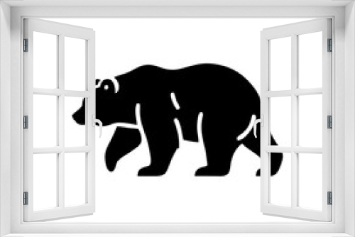Fototapeta Naklejka Na Ścianę Okno 3D - black and white bear vector. bear logo design template