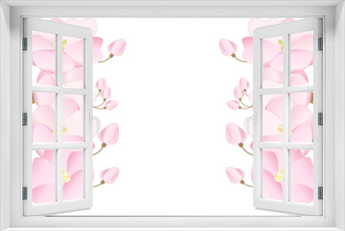 Fototapeta Naklejka Na Ścianę Okno 3D - 日本の春に咲く花桜をもモチーフにしたコピースペース用イラスト