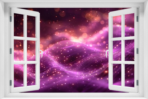 Purple Background With Stars and Waves