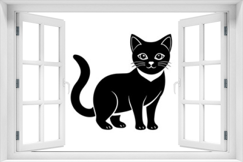Fototapeta Naklejka Na Ścianę Okno 3D - cat silhouette vector illustration